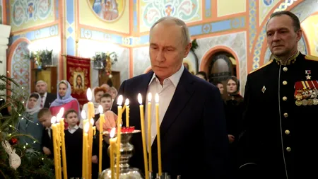Putin vorbește despre „lumina iubirii” la slujba de Crăciun pe stil vechi și salută „misiunea sfântă din porunca lui Dumnezeu” a trupelor ruse