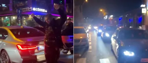 VIDEO | Mai mulți tineri au blocat cu mașinile o stradă din Pitești, pentru a se lăuda apoi pe rețelele de socializare