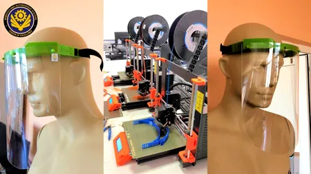 COVID-19. MApN a început producția de viziere de protecție. Un model, realizat din materiale consumabile, prin imprimare 3D