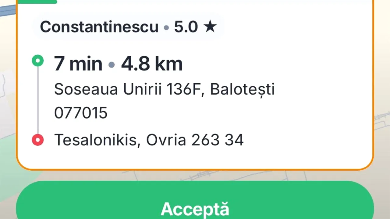 Un român a comandat o cursă Uber din Balotești în.. Grecia! Câți bani i s-au cerut