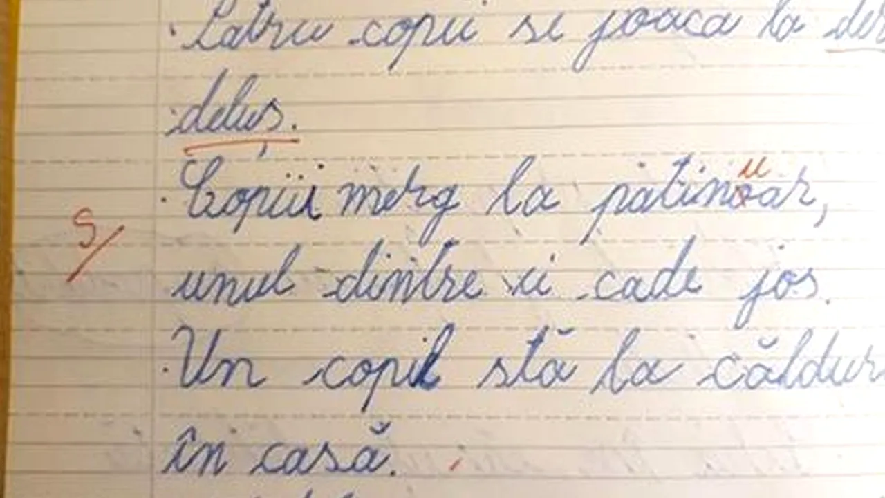 Elev notat cu SUFICIENT pentru că a scris corect cuvântul PATINOAR. Învățătorul nu-și recunoaște GREȘEALA. Andronescu: M-a revoltat și pe mine!