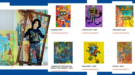 La 12 ani este poreclit „Picasso al generației Z”: Vinde picturi abstracte la 30.000 de EURO, însă încasează o alocație lunară de numai 50 euro