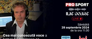 Ilie Dobre comentează LIVE pe ProSport.ro meciul F.C. Voluntari – Unirea Ungheni, sâmbătă, 28 septembrie 2024, de la ora 11.00