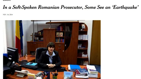 New York Times îi face profilul Laurei Codruța Kovesi: Unii văd în șefa DNA un „cutremur