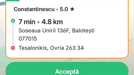 Un român a comandat o cursă Uber din Balotești în.. Grecia! Câți bani i s-au cerut