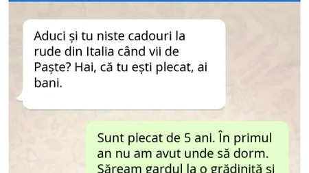 Bancul de sâmbătă | Ce cadouri de Paște fac românii plecați la muncă în Italia