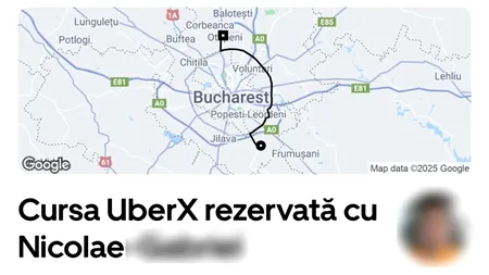 Câți bani a plătit un client Uber pentru o cursă de 32 de minute, din Aeroportul Otopeni până în Berceni. La final, s-a lăsat cu scandal
