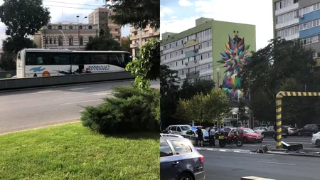 Pasajul Unirii, magnet pentru micile accidente! Alt incident a avut loc astăzi, unde un autocar a lovit limitatorul de înălțime