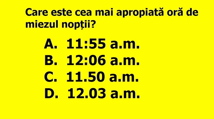 Care este cea mai apropiată oră de miezul nopții?
