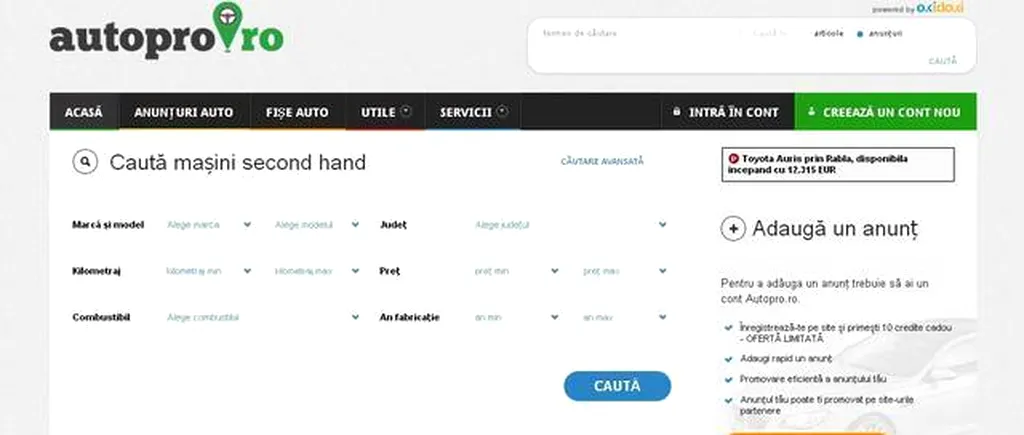  Vrei sa îți vinzi mașina? Intra pe autopro.ro