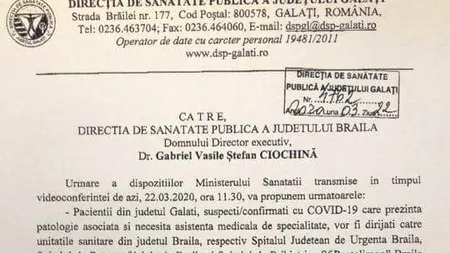 REACȚIE DURĂ: Autoritățile, după ce pacienții cu COVID-19 din Galați ar putea fi duși în Brăila: „Cei din alte județe sunt mai șmecheri? Nu putem permite această bătaie de joc” | „Inconştienţă? Prostie în cea mai acută formă?”