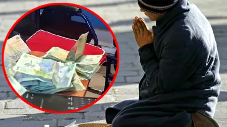 Câți bani a primit, în doar 2 ore, un cerșetor din Iași. Este din Bârlad, dar și-a închiriat un apartament în regim hotelier
