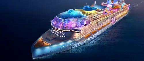 „Icon of the Seas”, cel mai mare vas de croazieră din lume, a început călătoria inaugurală din Miami / „Botezul”, făcut de Messi