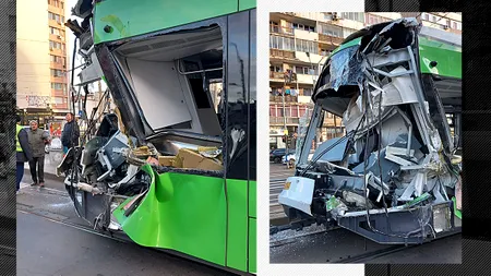 EXCLUSIV | Ce s-ar putea întâmpla cu tramvaiul Astra Imperio avariat în accidentul de duminică. STB: „Are cabina distrusă. Sunt probleme și la stâlpi”