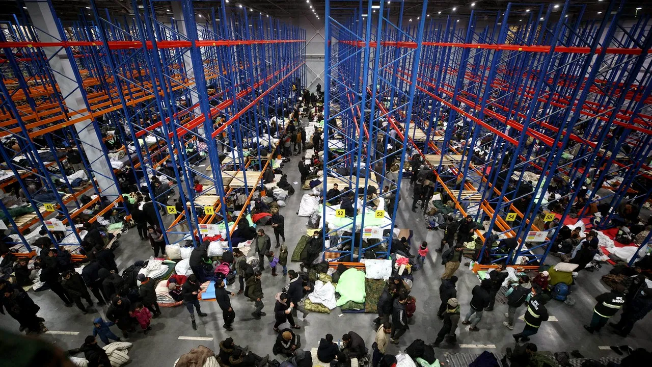 Migranții aflați la granița dintre Polonia și Belarus au fost transferați într-un centru de primire | VIDEO