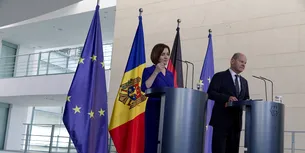 <span style='background-color: #2c4082; color: #fff; ' class='highlight text-uppercase'>VIDEO</span> Olaf Scholz și Maia Sandu salută avansarea relațiilor bilaterale /Cancelarul german: ”Știm că Rusia încearcă destabilizarea Republicii Moldova”