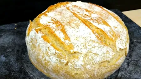 PÂINE DE CASĂ. Secretul pâinii fără frământare în cinci minute