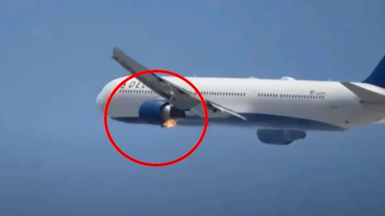 Un motor al unui avion cu 235 de persoane la bord A LUAT FOC, imediat după decolare. Aeronava a revenit de urgență pe aeroport (VIDEO)