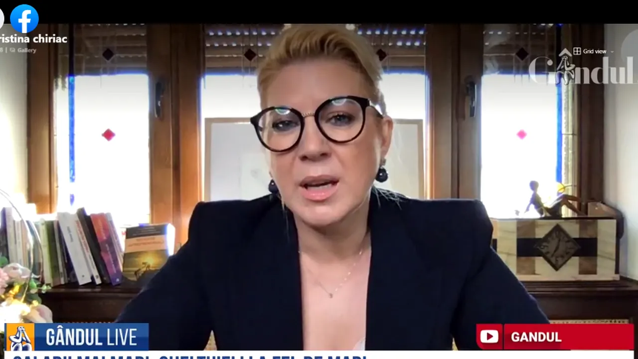 GÂNDUL LIVE. Cristina Chiriac, CONAF: „Un bucătar de la un hotel celebru, care lua 15 mii de lei pe lună, s-a apucat acum de taximetrie / Sistemul privat este foarte afectat de pandemie”