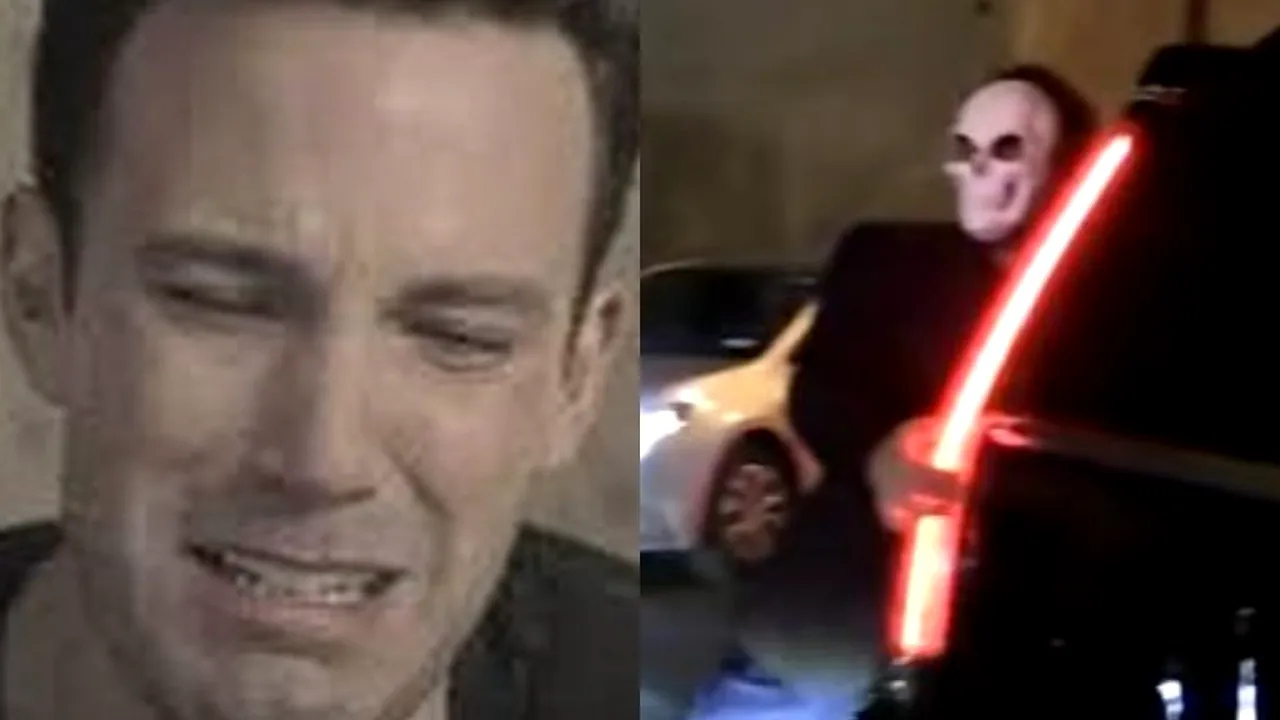 Ben Affleck, filmat în timp ce se clatină pe picioare, la ieșirea de la un bal mascat VIDEO