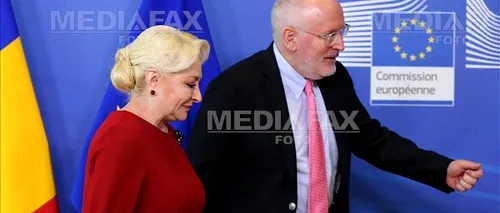 Întâlnire la nivel înalt: Viorica Dăncilă se va întâlni marți cu Timmermans, Juncker și cu liderul socialiștilor europeni