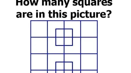 FOTO: Câte pătrate vezi în această imagine? 92% dintre oameni răspund greșit