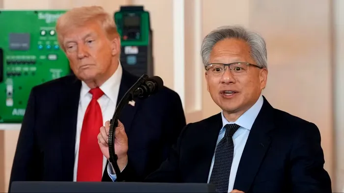 Președintele SUA Donald Trump și și directorul companiei Nvidia,  Jensen Huan