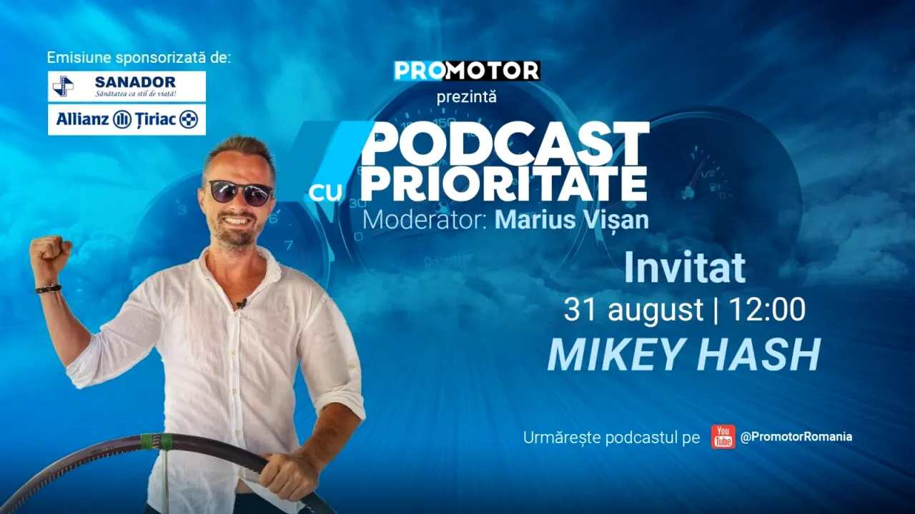 Mikey Hash vine la „Podcast cu Prioritate” #111 by ProMotor. Despre cei 3 ani petrecuți pe ocean, întoarcerea în România, BMW, motociclete, aviație