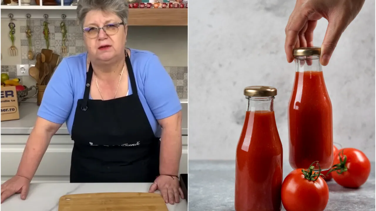 Cum să pregătești suc de roșii fără conservanți pentru iarnă. Gina Bradea dezvăluie secretul pentru un preparat fără E-uri