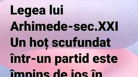 BANCUL ZILEI | Legea lui Arhimede în politica românească