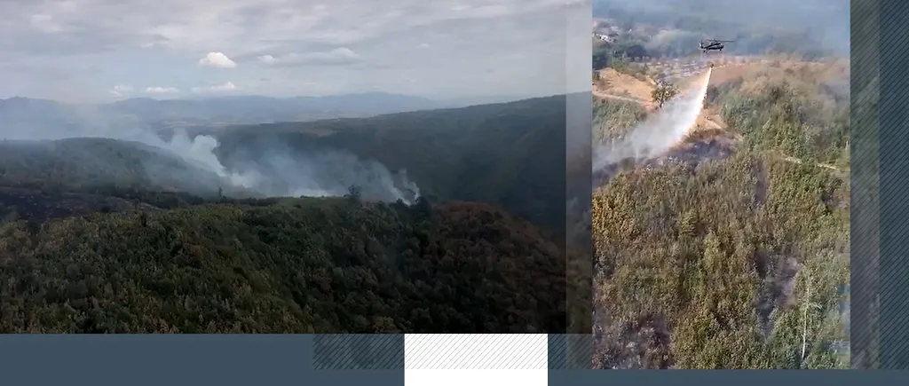 Acum. Sute de hectare de pădure sunt MISTUITE de flăcări în Mehedinți. Incendiile se extind spre nord-vest. Elicopterele nu pot face față