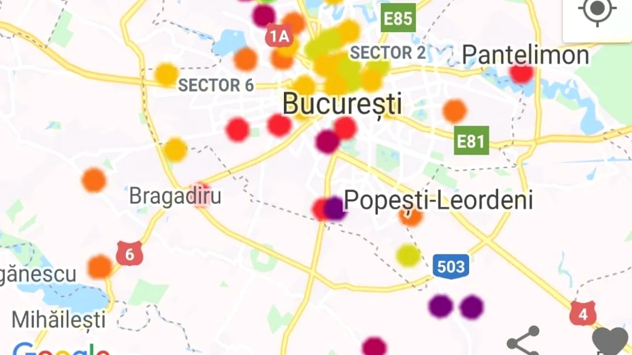 Poluare extrem de mare, indicată de senzorii de aer din Capitală! Ministerul Mediului dă vina pe ceață și pe…„calmul atmosferic”!
