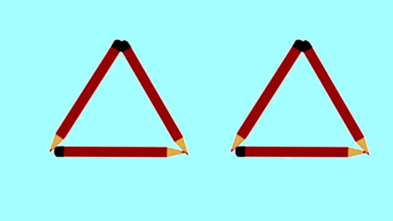 Test IQ exclusiv pentru genii | Mutați un singur chibrit pentru a obține 4 triunghiuri