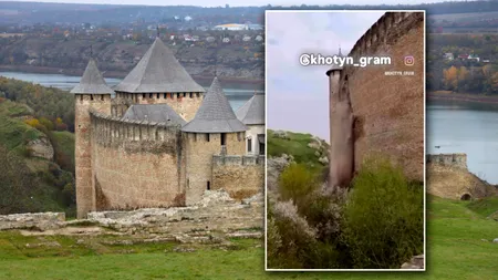 S-a prăbușit o parte din zidul Cetății Hotin din Ucraina. Fortăreața medievală a aparținut lui Ștefan cel Mare
