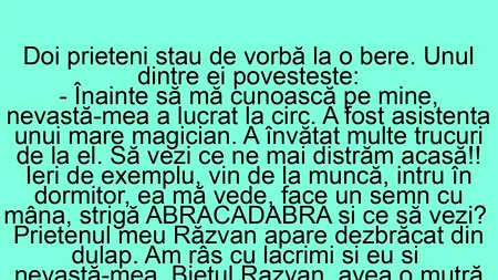 BANCUL ZILEI | Doi prieteni stau de vorbă la o bere