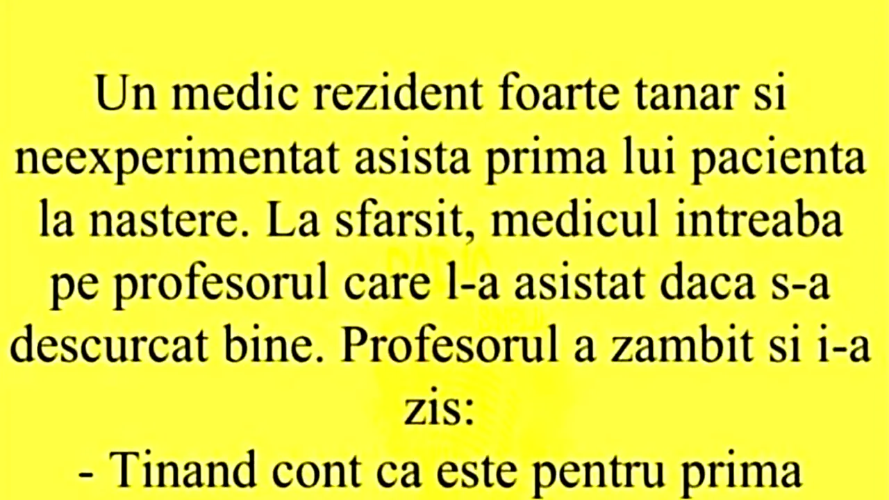BANCUL ZILEI | Rezidentul neexperimentat