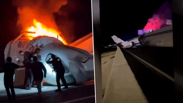 Imagini cu un puternic impact emoțional. Oameni salvați dintr-un avion în flăcări, după ce aeronava s-a prăbușit pe o autostradă din Texas
