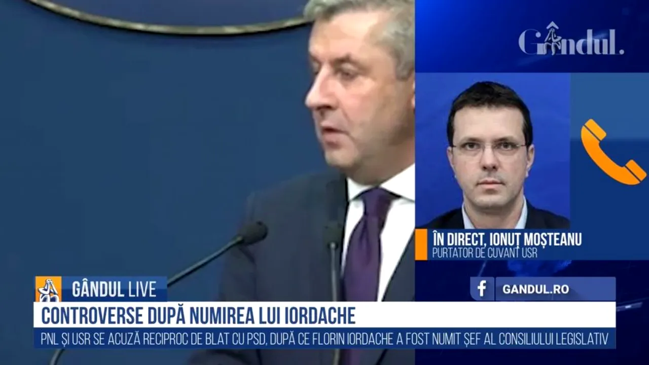 GÂNDUL LIVE. USR și PNL se acuză reciproc de blat cu PSD! Scandal-monstru în direct! Moșteanu: Un atac mizerabil de campanie din partea PNL / Roman: Deveniți un nou Iordache!