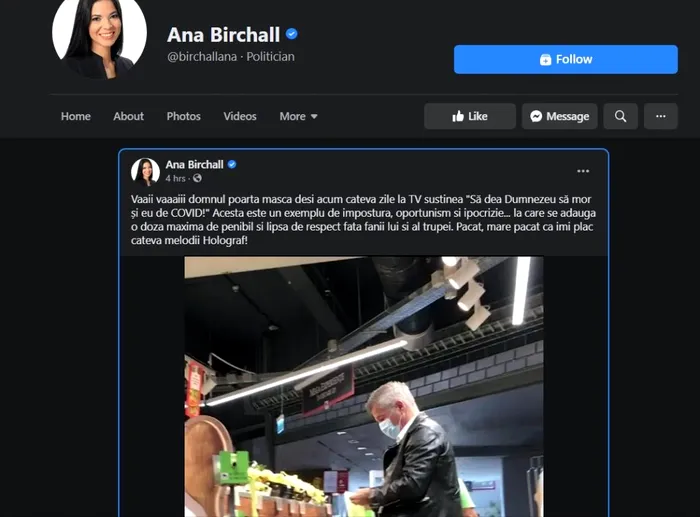 Ana Birchall, despre Dan Bittman: „Un exemplu de impostură, oportunism și ipocrizie” - FOTO