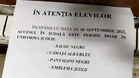 Se întâmplă în România. Uniforma elevilor, obligatorie din 5 septembrie 2022 aici?!