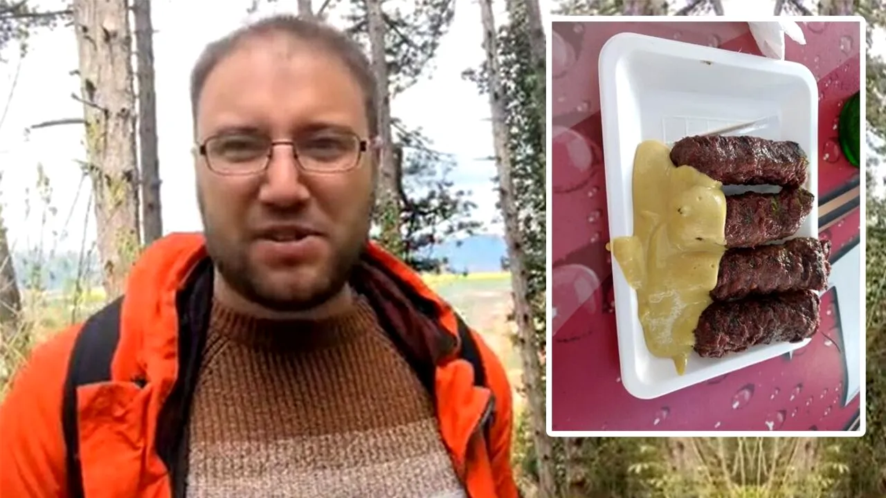 Cum a reacționat acest turist britanic, după ce a mâncat mici, pentru prima dată, în România: 
