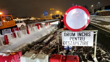 Atenție, șoferi! Drumuri naționale ÎNCHISE din cauza zăpezii