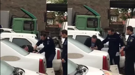 Polițist cercetat într-un dosar de șantaj, filmat când plânge în curtea IPJ Arad: „A suferit un șoc emoțional