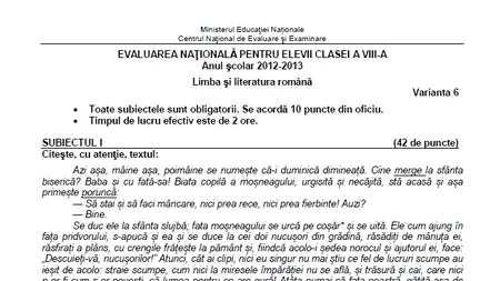 EVALUARE NAȚIONALĂ 2013. Ce subiecte au primit olimpicii la limba română