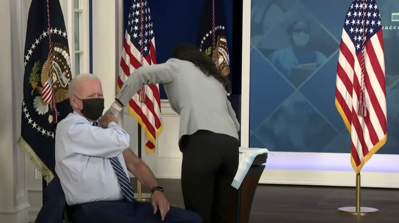 VIDEO. Președintele Statelor Unite, Joe Biden, s-a vaccinat cu doza a treia de vaccin anti-COVID-19