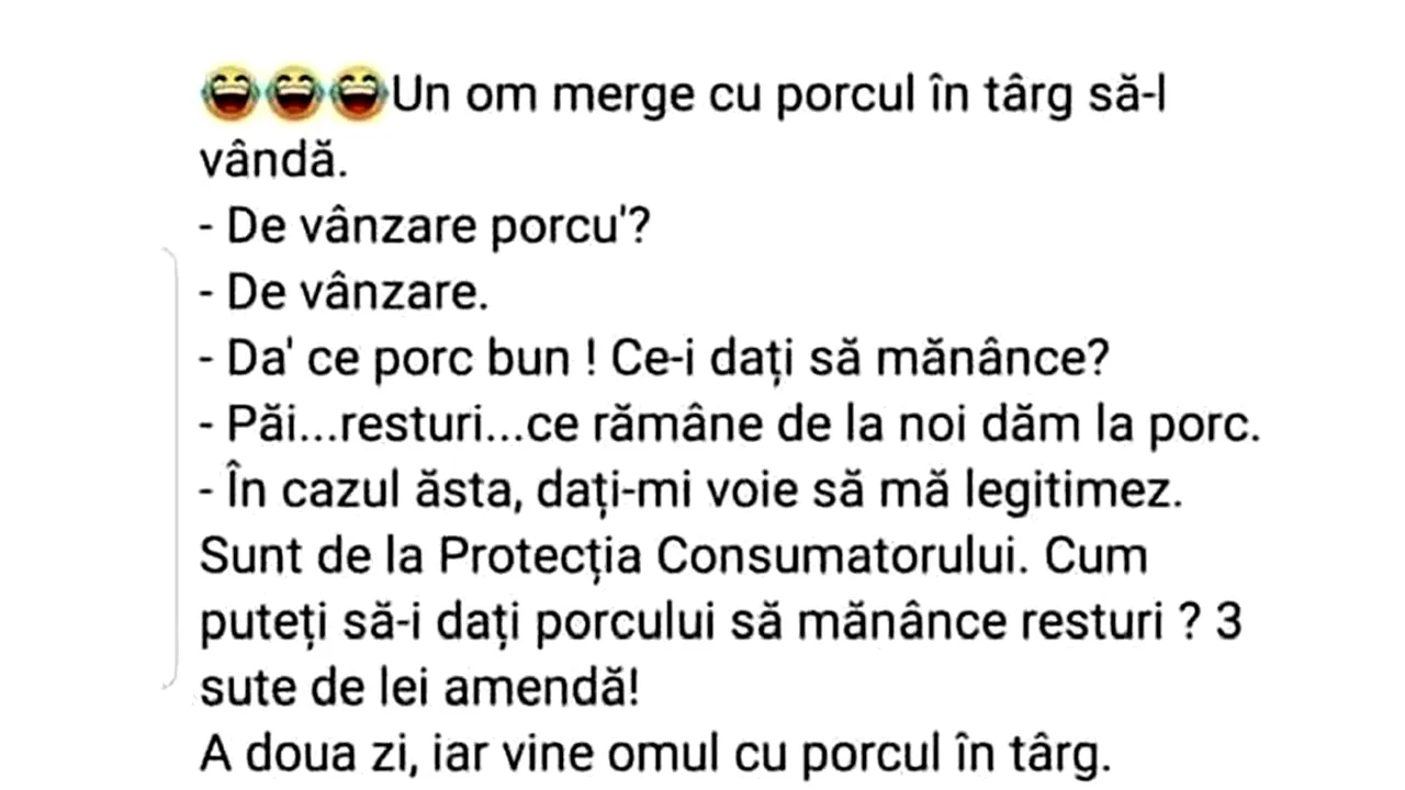 BANCUL ZILEI | Povestea porcului și... Protecția Consumatorului