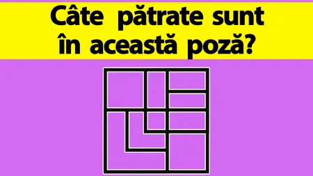 Test de inteligență exclusiv pentru genii | Câte pătrate sunt în această imagine?