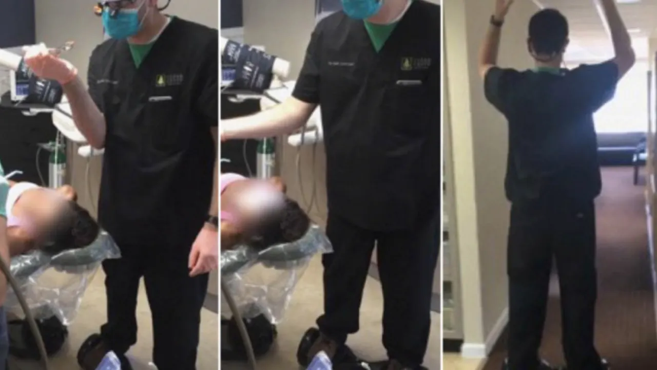 Un stomatolog s-a filmat în timp ce făcea o extracție dentară urcat pe un hoverboard