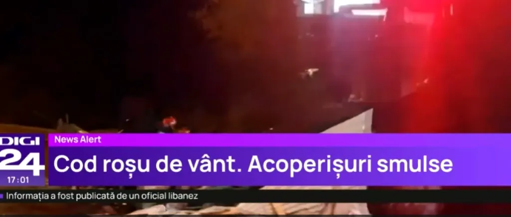 Cod ROȘU de vânt în România. 61 de localități din vestul țării au rămas fără curent electric. Acoperișuri distruse și străzi închise