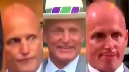 Actorul Woody Harrelson s-a distrat copios la Wimbledon, după ce a dat pe gât mai multe pahare cu vin - VIDEO 